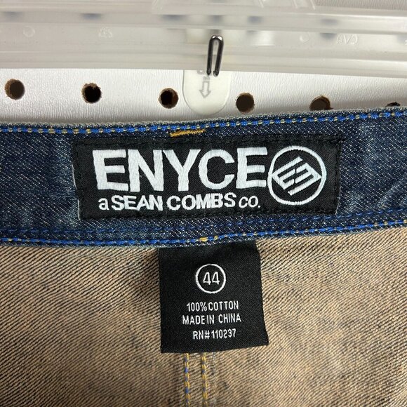 Enyce Y2K Denim Jeans42x32 Embroidered 90s Blue Logo Streetwear Skate Baggy Punk - Picture 6 of 6